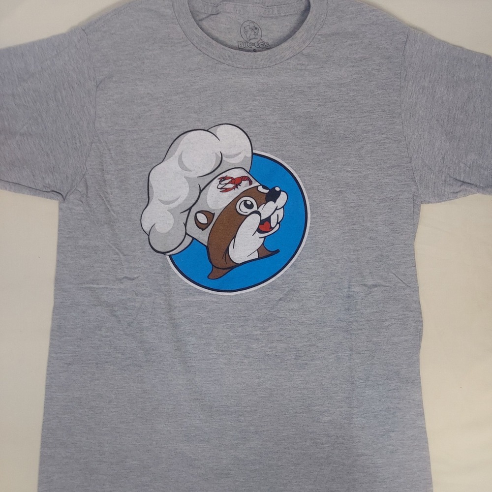 Buc-ee's Bayou Beaver Chef‎ Graphic T-Shirt Novelty Souvenir Gray Small